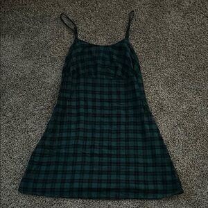Green Plaid Slip Dress